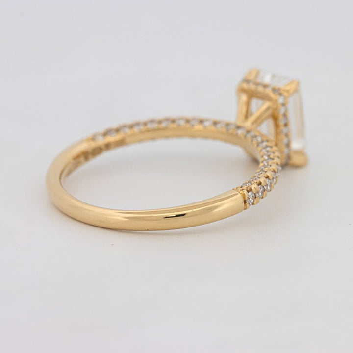 1.50 CT Under - Halo Emerald Cut Pavé Ring (LG) - ZIZOV DIAMONDS