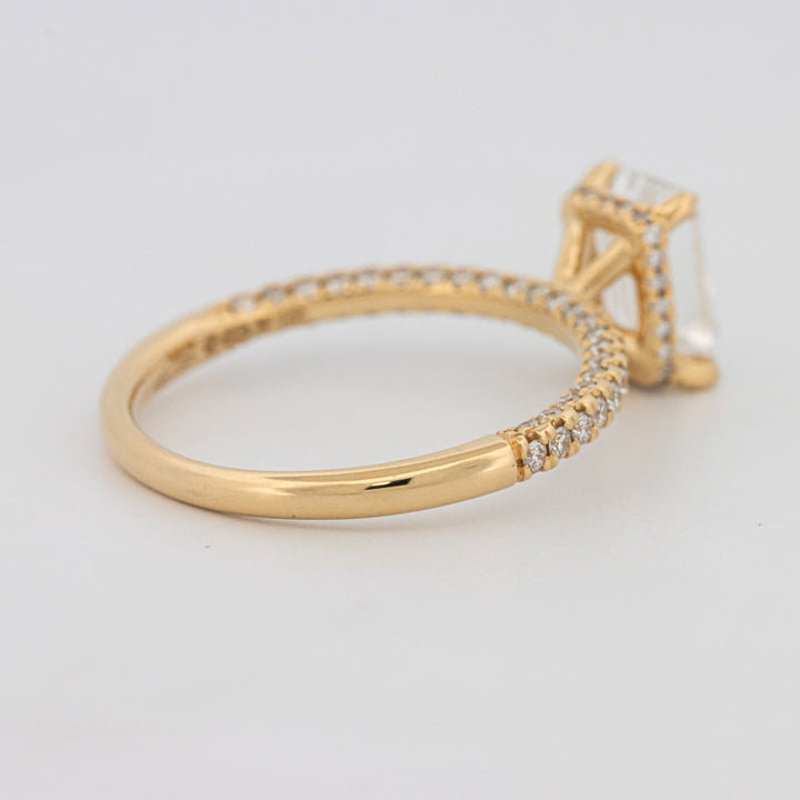 1.50 CT Under - Halo Emerald Cut Pavé Ring (LG) - ZIZOV DIAMONDS