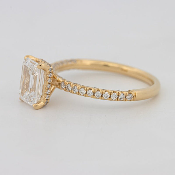 1.50 CT Under - Halo Emerald Cut Pavé Ring (LG) - ZIZOV DIAMONDS