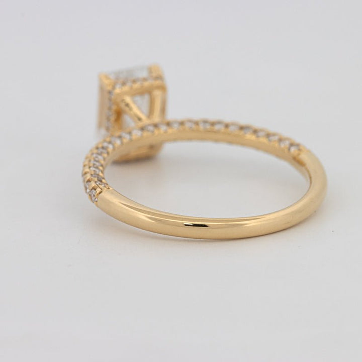 1.50 CT Under - Halo Emerald Cut Pavé Ring (LG) - ZIZOV DIAMONDS