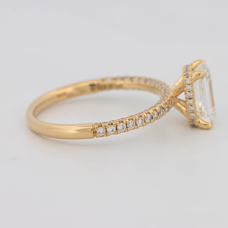 1.50 CT Under - Halo Emerald Cut Pavé Ring (LG) - ZIZOV DIAMONDS