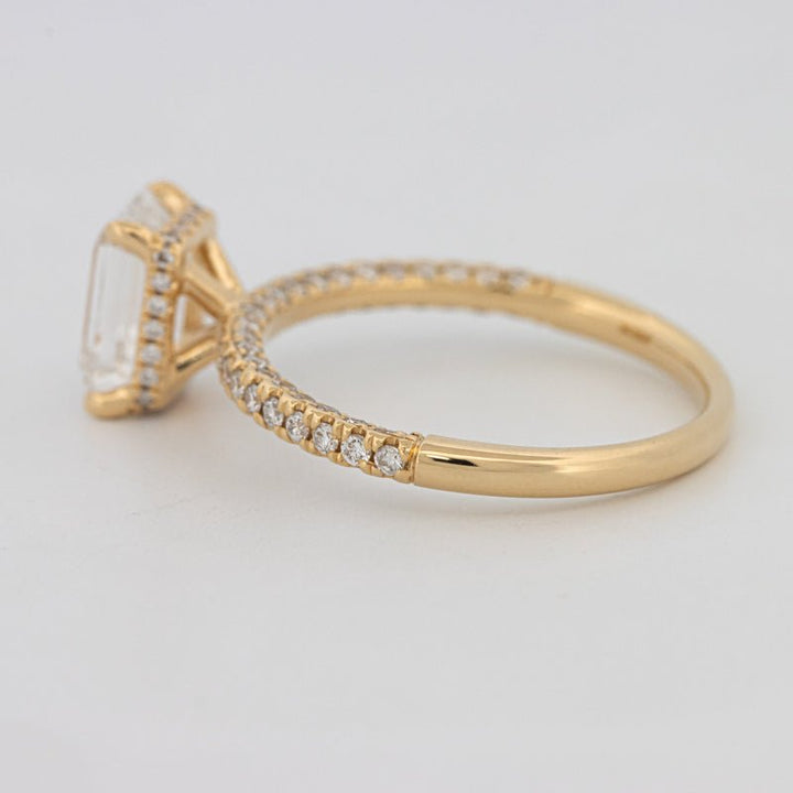 1.50 CT Under - Halo Emerald Cut Pavé Ring (LG) - ZIZOV DIAMONDS