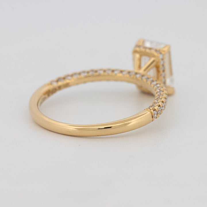 1.50 CT Under - Halo Emerald Cut Pavé Ring (LG) - ZIZOV DIAMONDS