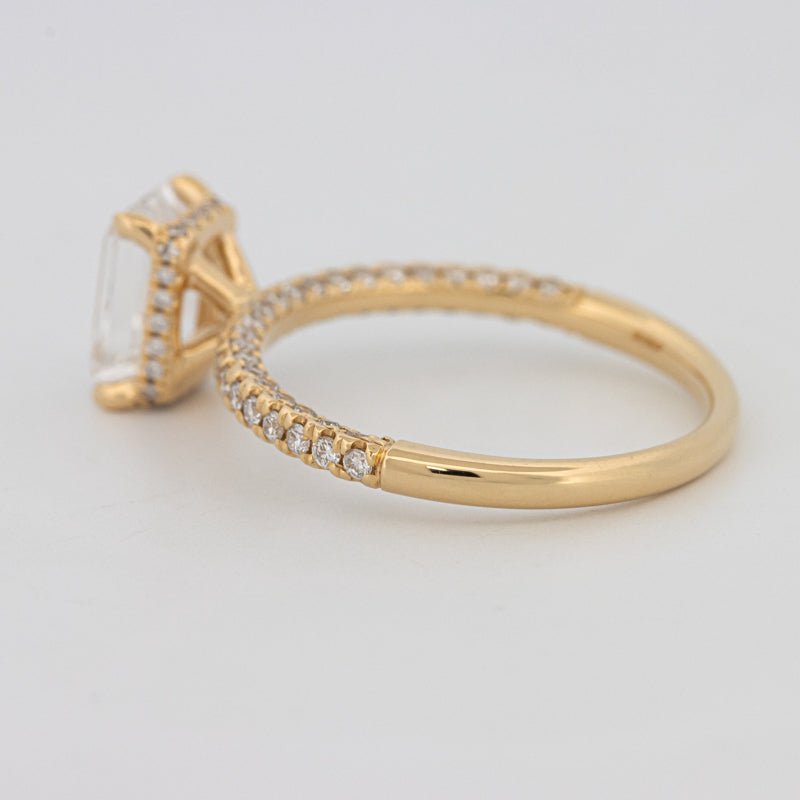 1.50 CT Under - Halo Emerald Cut Pavé Ring (LG) - ZIZOV DIAMONDS