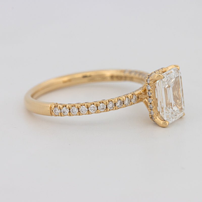 1.50 CT Under - Halo Emerald Cut Pavé Ring (LG) - ZIZOV DIAMONDS