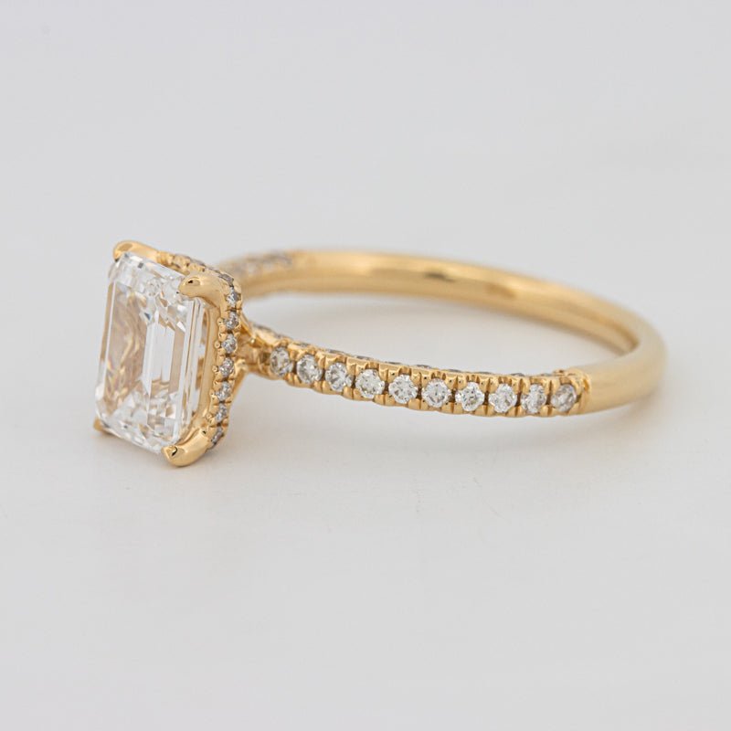 1.50 CT Under - Halo Emerald Cut Pavé Ring (LG) - ZIZOV DIAMONDS