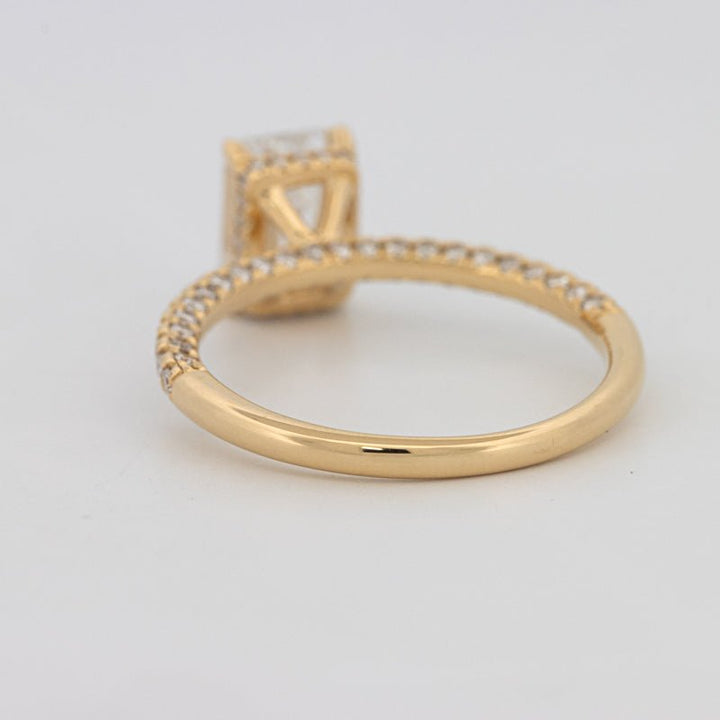 1.50 CT Under - Halo Emerald Cut Pavé Ring (LG) - ZIZOV DIAMONDS