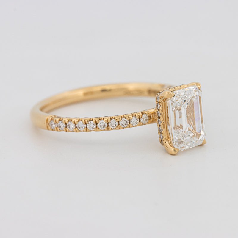 1.50 CT Under - Halo Emerald Cut Pavé Ring (LG) - ZIZOV DIAMONDS