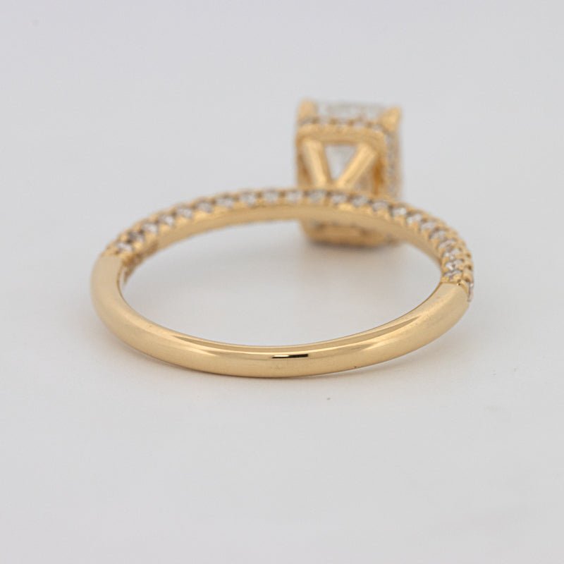 1.50 CT Under - Halo Emerald Cut Pavé Ring (LG) - ZIZOV DIAMONDS