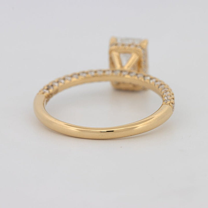 1.50 CT Under - Halo Emerald Cut Pavé Ring (LG) - ZIZOV DIAMONDS