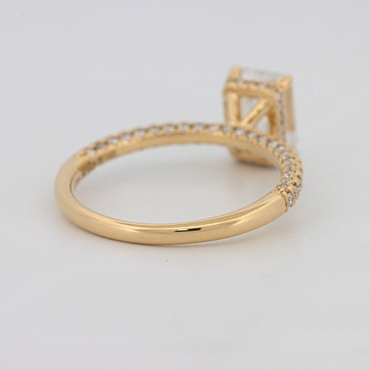 1.50 CT Under - Halo Emerald Cut Pavé Ring (LG) - ZIZOV DIAMONDS