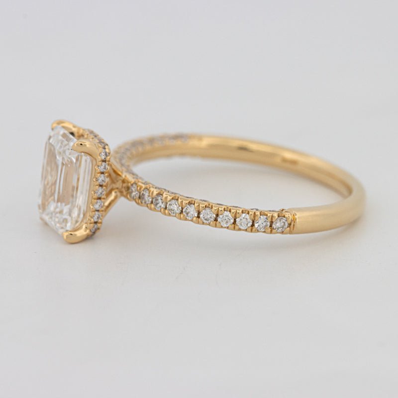 1.50 CT Under - Halo Emerald Cut Pavé Ring (LG) - ZIZOV DIAMONDS