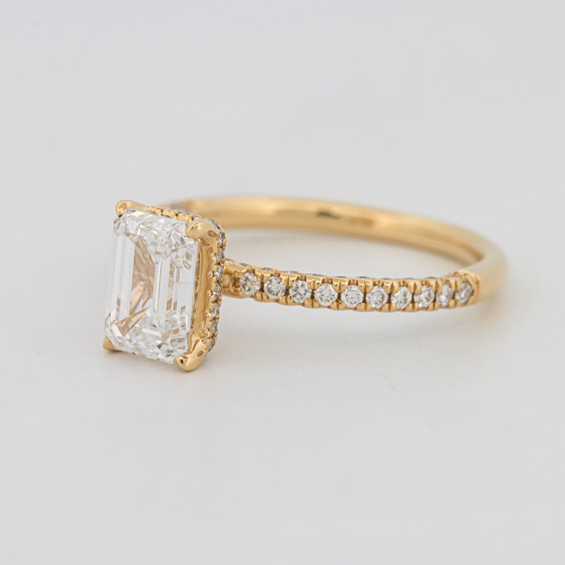 1.50 CT Under - Halo Emerald Cut Pavé Ring (LG) - ZIZOV DIAMONDS