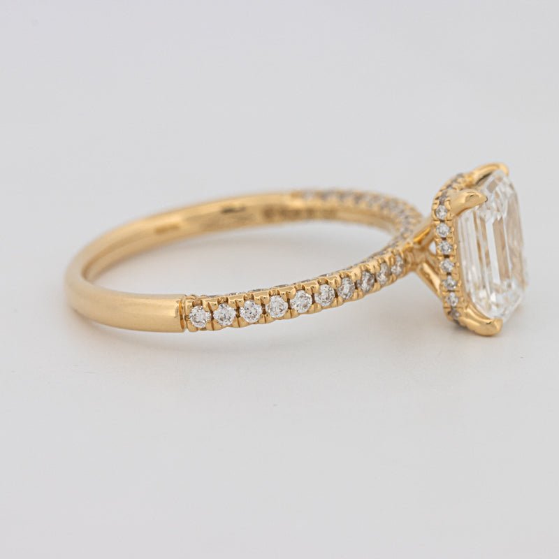 1.50 CT Under - Halo Emerald Cut Pavé Ring (LG) - ZIZOV DIAMONDS