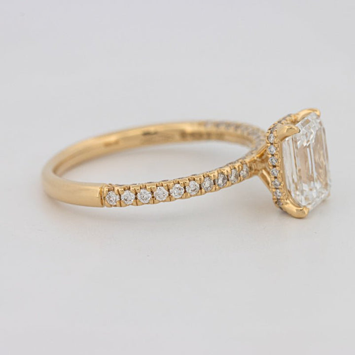 1.50 CT Under - Halo Emerald Cut Pavé Ring (LG) - ZIZOV DIAMONDS