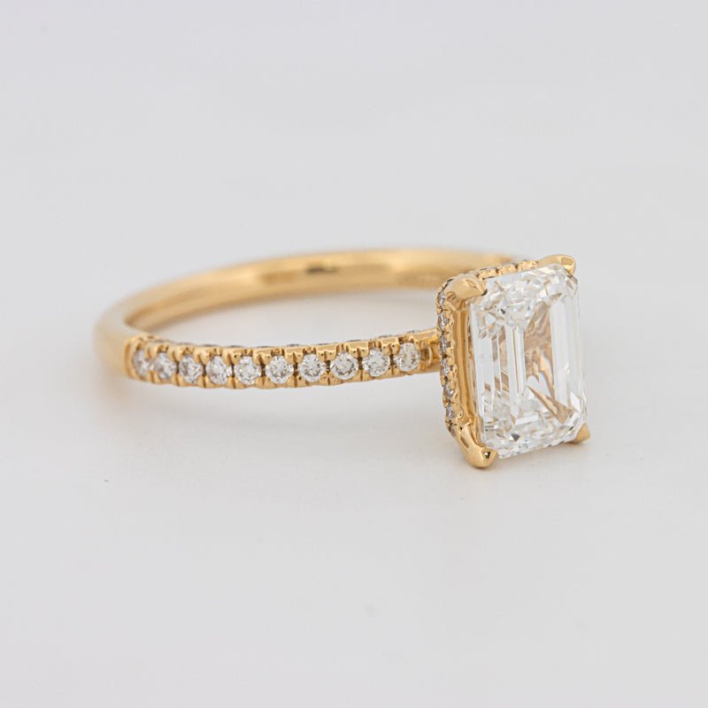 1.50 CT Under - Halo Emerald Cut Pavé Ring (LG) - ZIZOV DIAMONDS