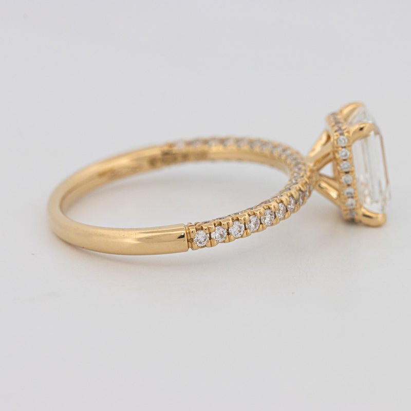 1.50 CT Under - Halo Emerald Cut Pavé Ring (LG) - ZIZOV DIAMONDS