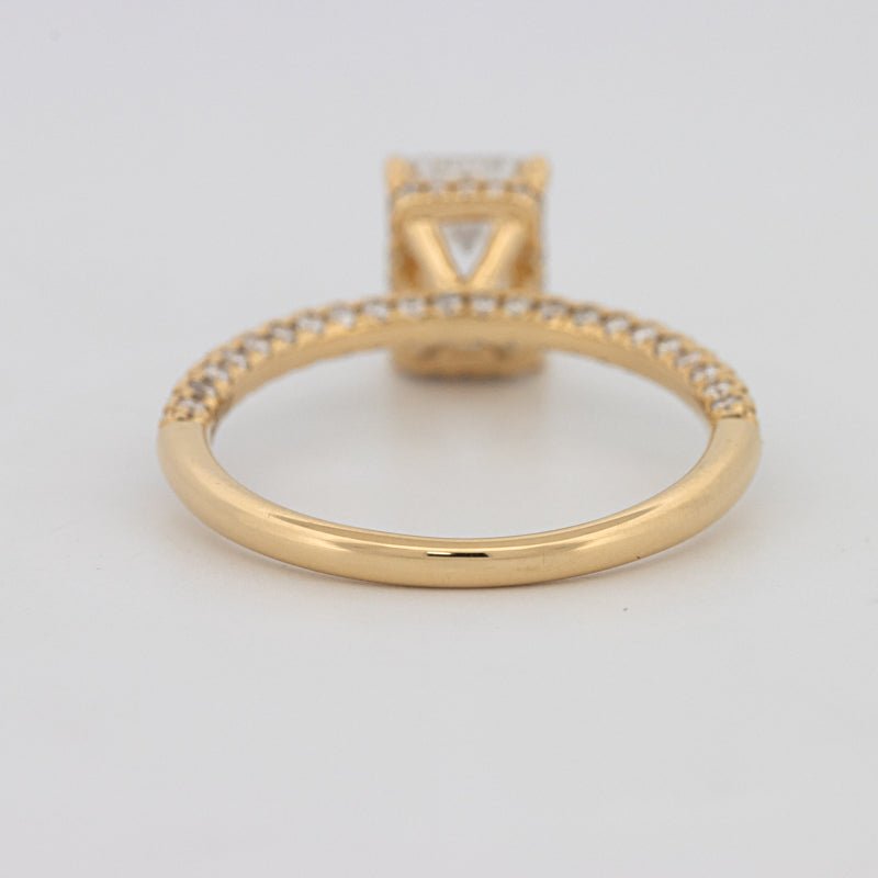 1.50 CT Under - Halo Emerald Cut Pavé Ring (LG) - ZIZOV DIAMONDS