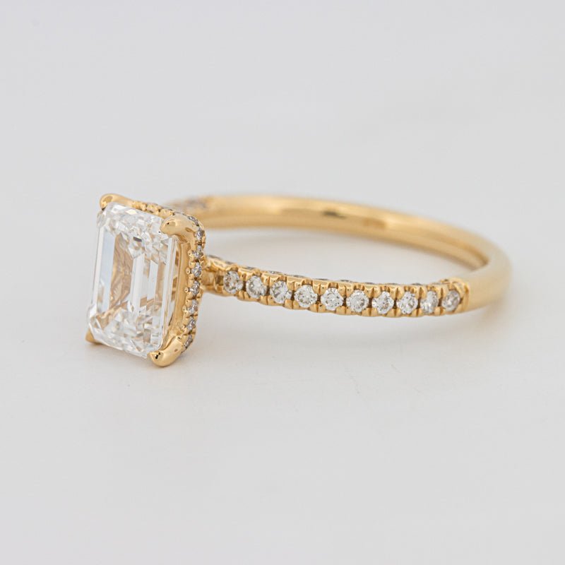 1.50 CT Under - Halo Emerald Cut Pavé Ring (LG) - ZIZOV DIAMONDS