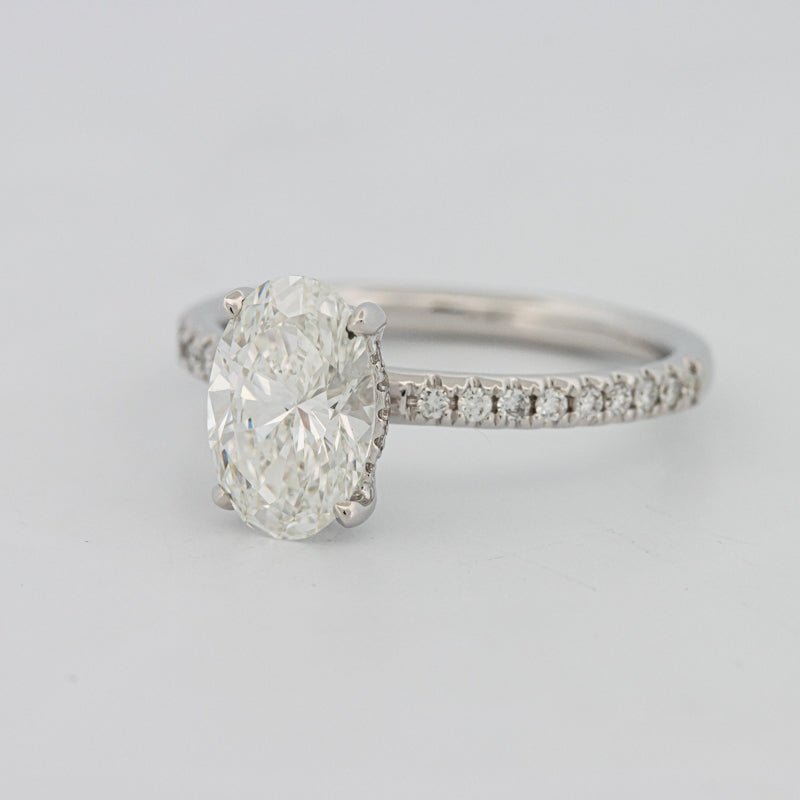 1.50 CT Under - Halo Oval Cut Pavé Solitaire (LG) - ZIZOV DIAMONDS