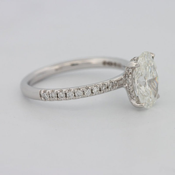 1.50 CT Under - Halo Oval Cut Pavé Solitaire (LG) - ZIZOV DIAMONDS