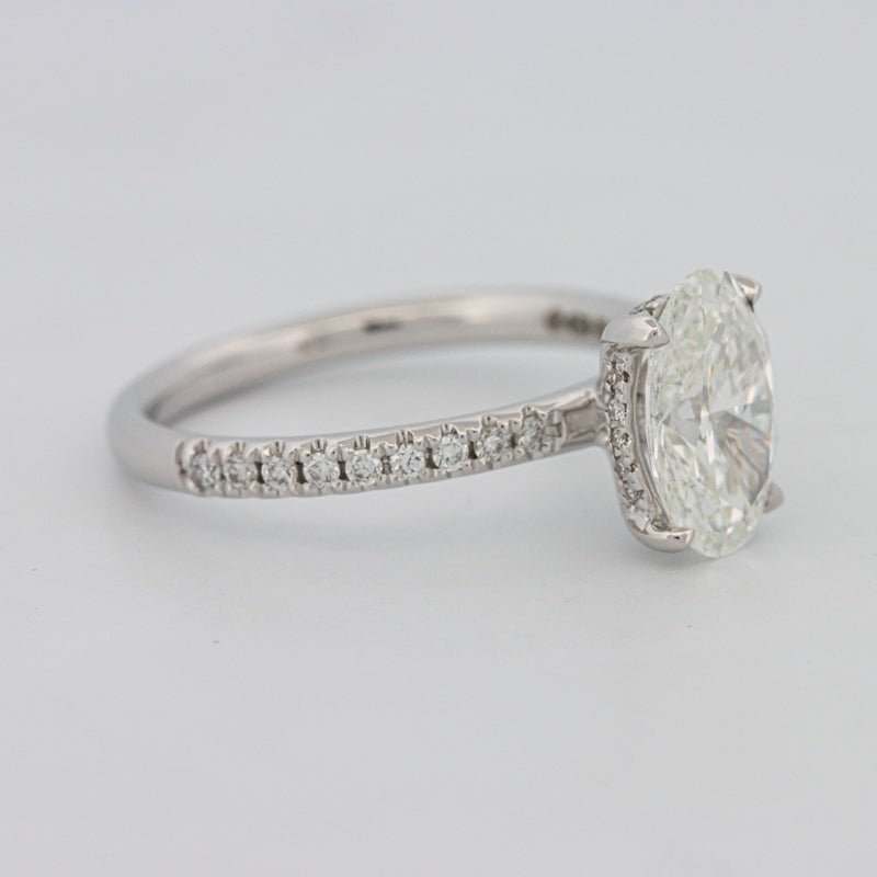 1.50 CT Under - Halo Oval Cut Pavé Solitaire (LG) - ZIZOV DIAMONDS