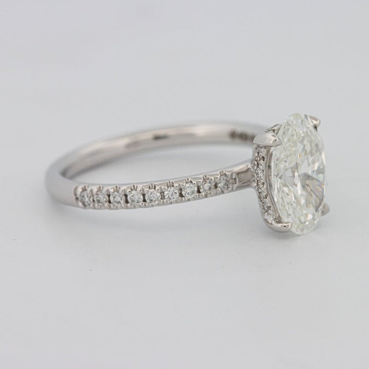 1.50 CT Under - Halo Oval Cut Pavé Solitaire (LG) - ZIZOV DIAMONDS