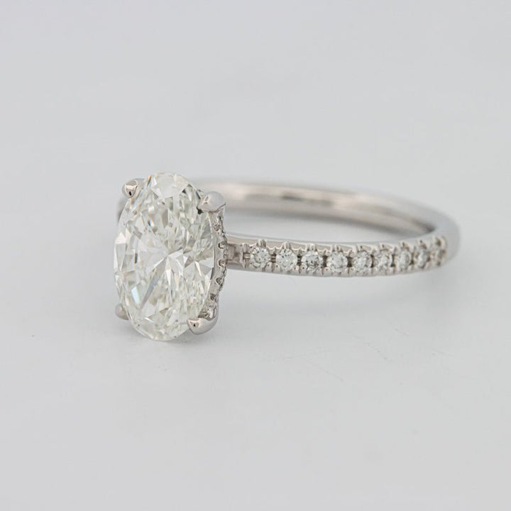 1.50 CT Under - Halo Oval Cut Pavé Solitaire (LG) - ZIZOV DIAMONDS