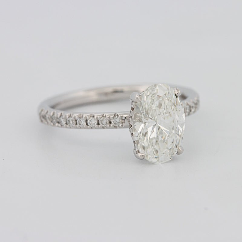 1.50 CT Under - Halo Oval Cut Pavé Solitaire (LG) - ZIZOV DIAMONDS