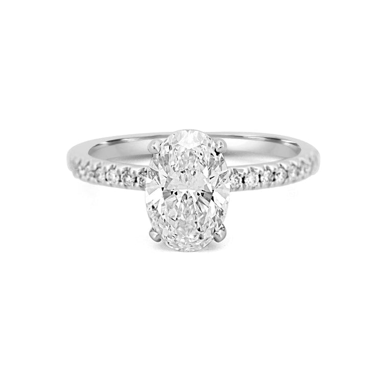 1.50 CT Under - Halo Oval Cut Pavé Solitaire (LG) - ZIZOV DIAMONDS
