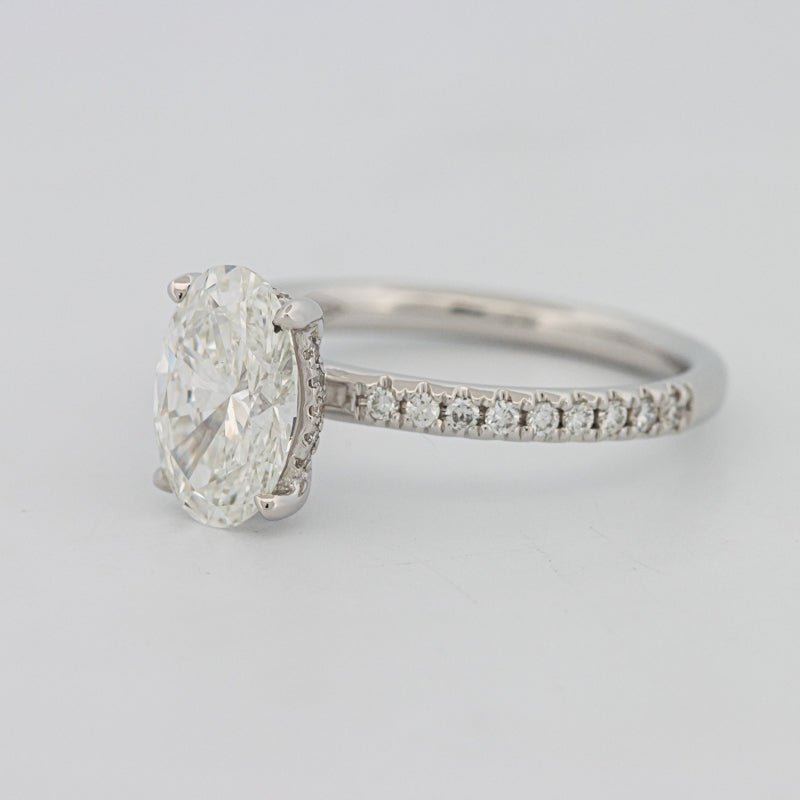 1.50 CT Under - Halo Oval Cut Pavé Solitaire (LG) - ZIZOV DIAMONDS