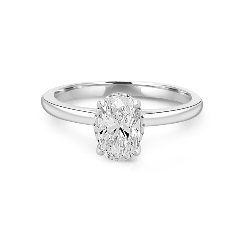 1.50 CT Under - Halo Oval Cut Solitaire - ZIZOV DIAMONDS