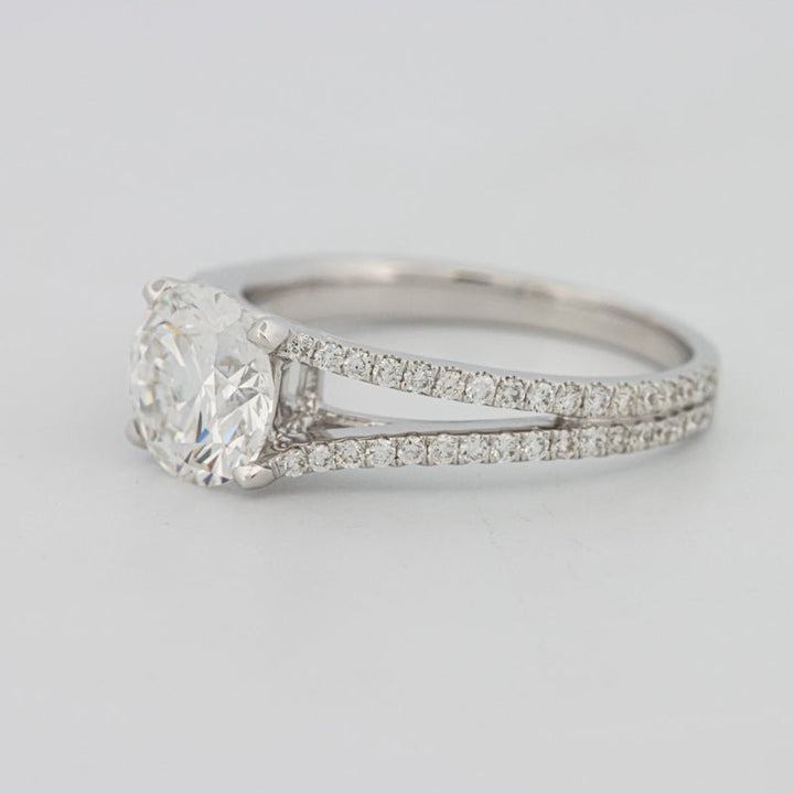1.70 CT Round Split Band with Pavé Solitaire (LG) - ZIZOV DIAMONDS