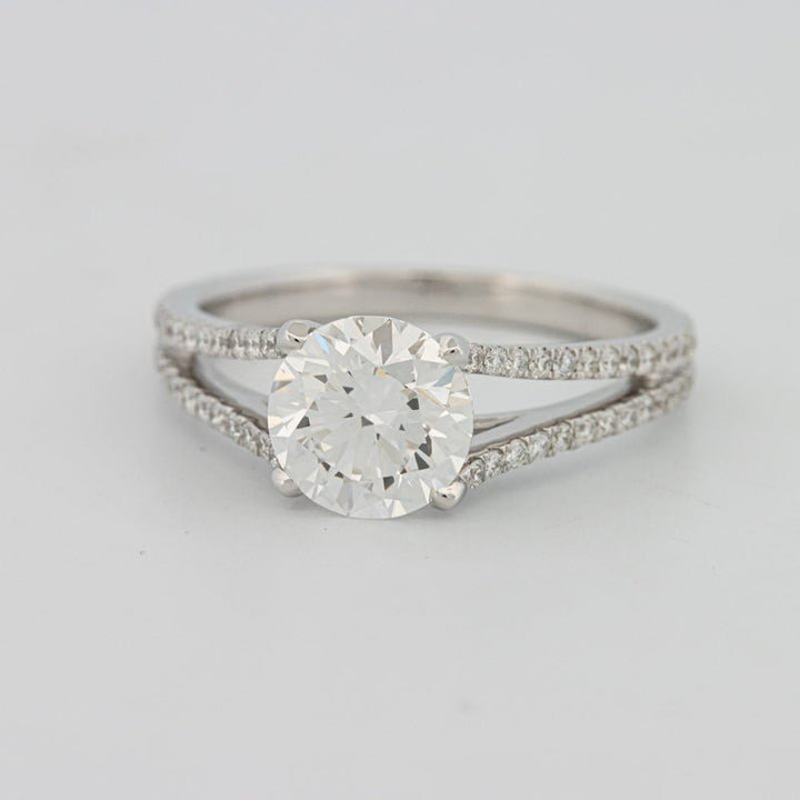 1.70 CT Round Split Band with Pavé Solitaire (LG) - ZIZOV DIAMONDS