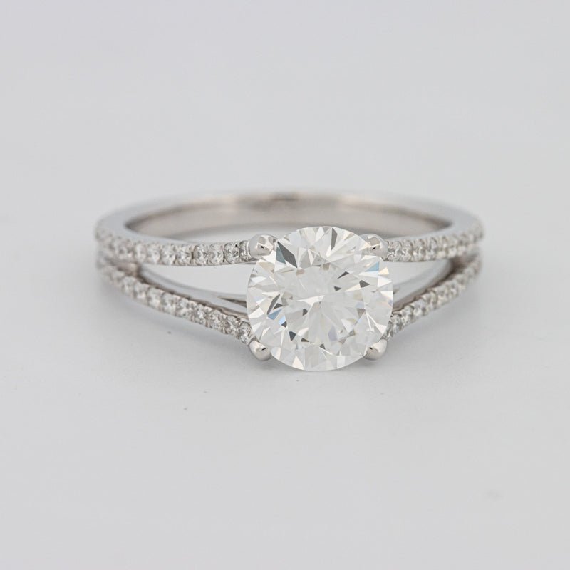 1.70 CT Round Split Band with Pavé Solitaire (LG) - ZIZOV DIAMONDS