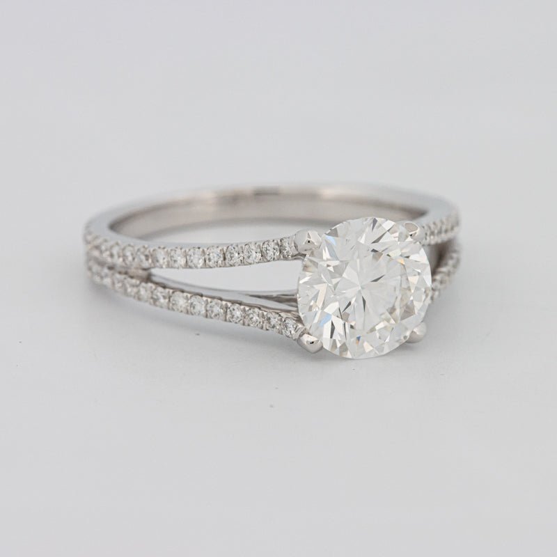 1.70 CT Round Split Band with Pavé Solitaire (LG) - ZIZOV DIAMONDS
