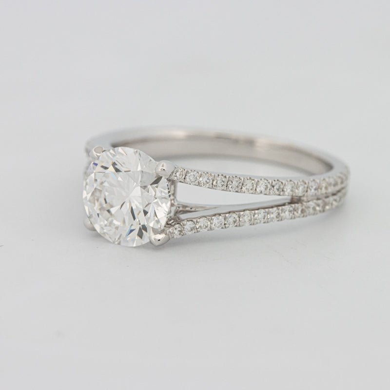 1.70 CT Round Split Band with Pavé Solitaire (LG) - ZIZOV DIAMONDS