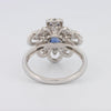 1.80 CT Oval Blue Sapphire Flower Ring - ZIZOV DIAMONDS