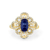 1.80 CT Oval Blue Sapphire Flower Ring - ZIZOV DIAMONDS