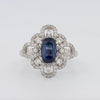 1.80 CT Oval Blue Sapphire Flower Ring - ZIZOV DIAMONDS