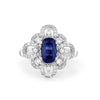 1.80 CT Oval Blue Sapphire Flower Ring - ZIZOV DIAMONDS