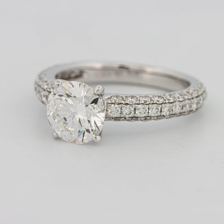 1.80 CT Round Cut Pavé Solitaire (LG) - ZIZOV DIAMONDS