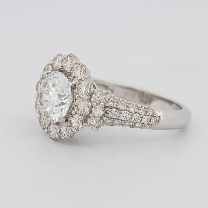 1.85 CT Round Cut Halo Pavé Solitaire (LG) - ZIZOV DIAMONDS