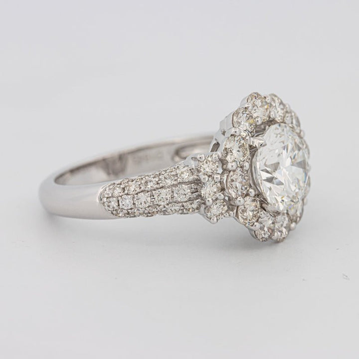 1.85 CT Round Cut Halo Pavé Solitaire (LG) - ZIZOV DIAMONDS