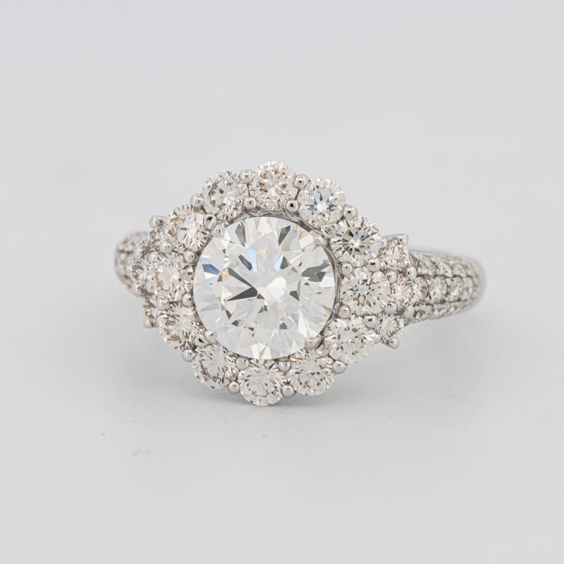 1.85 CT Round Cut Halo Pavé Solitaire (LG) - ZIZOV DIAMONDS