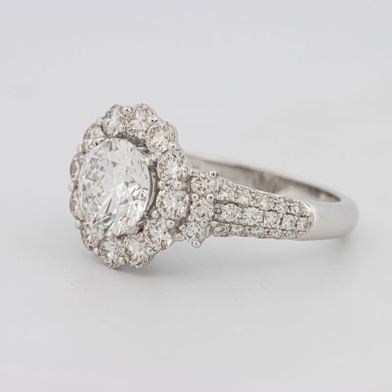 1.85 CT Round Cut Halo Pavé Solitaire (LG) - ZIZOV DIAMONDS