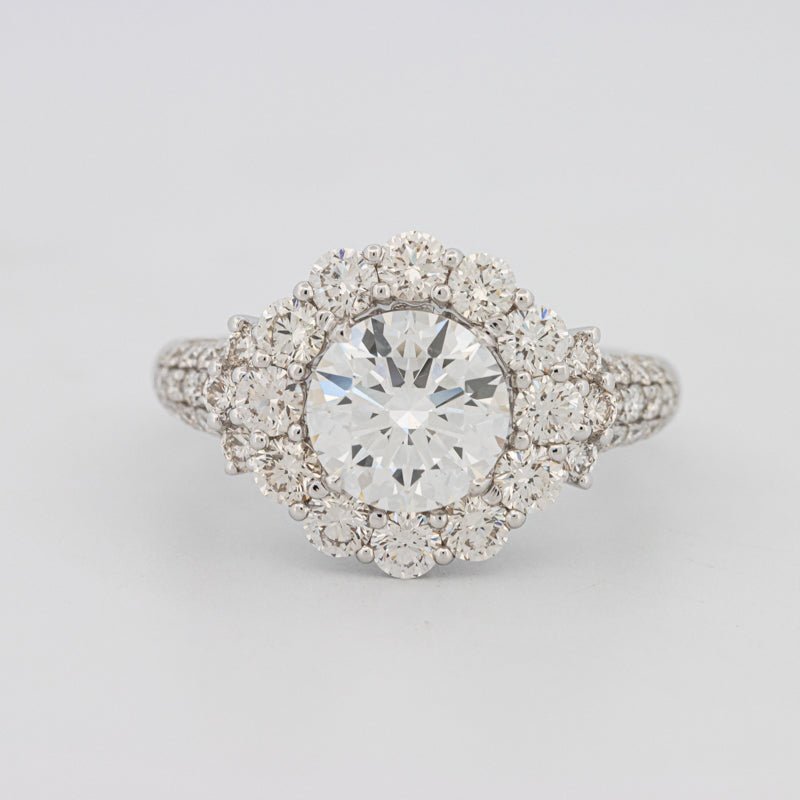 1.85 CT Round Cut Halo Pavé Solitaire (LG)
