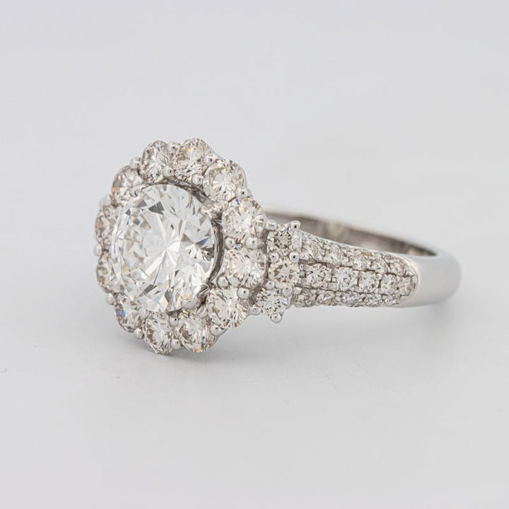 1.85 CT Round Cut Halo Pavé Solitaire (LG) - ZIZOV DIAMONDS