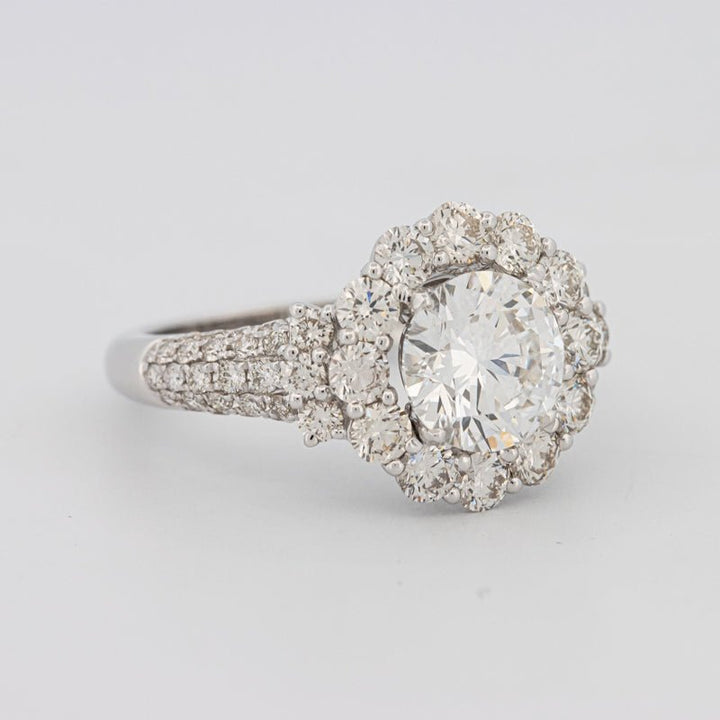 1.85 CT Round Cut Halo Pavé Solitaire (LG) - ZIZOV DIAMONDS