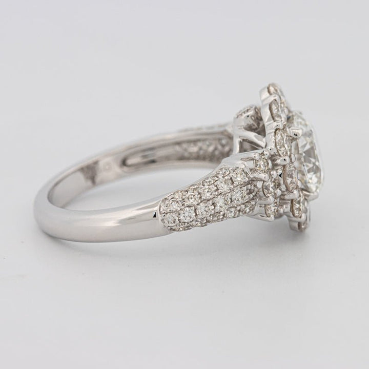 1.85 CT Round Cut Halo Pavé Solitaire (LG) - ZIZOV DIAMONDS